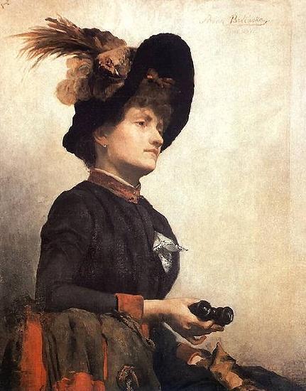 unknow artist Portrait of a lady with binoculars